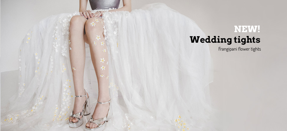 Frangipani wedding tights by Virivee