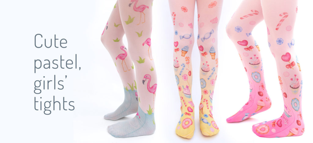Cute pastel girls' tights