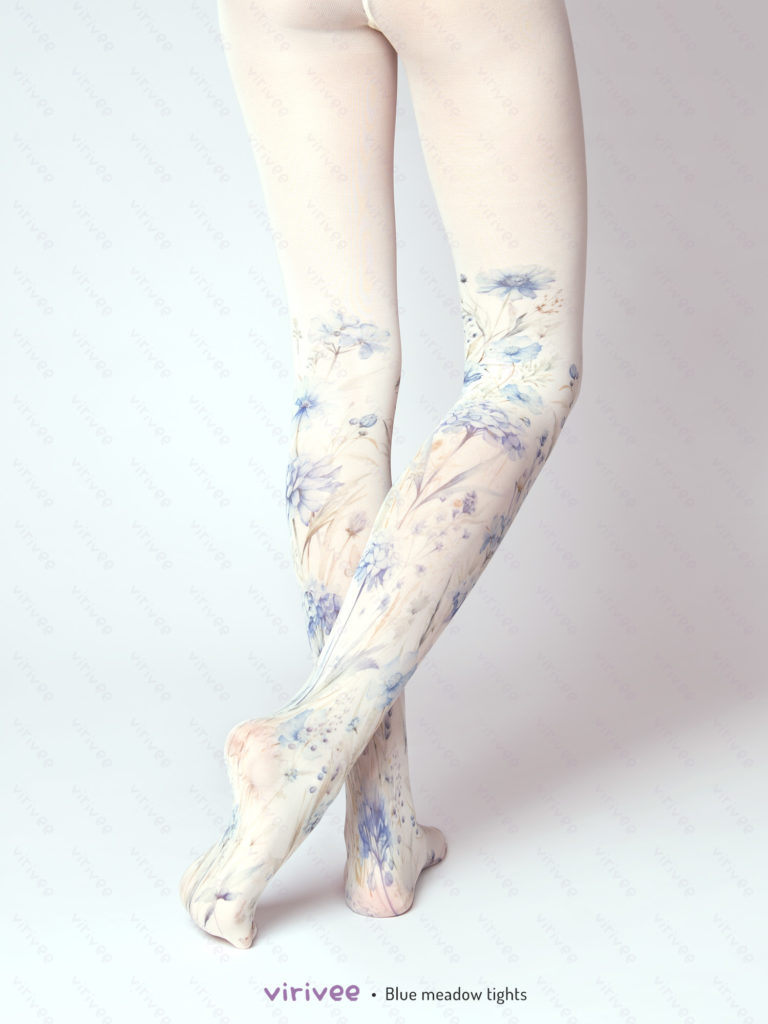 Blue meadow tights by Virivee